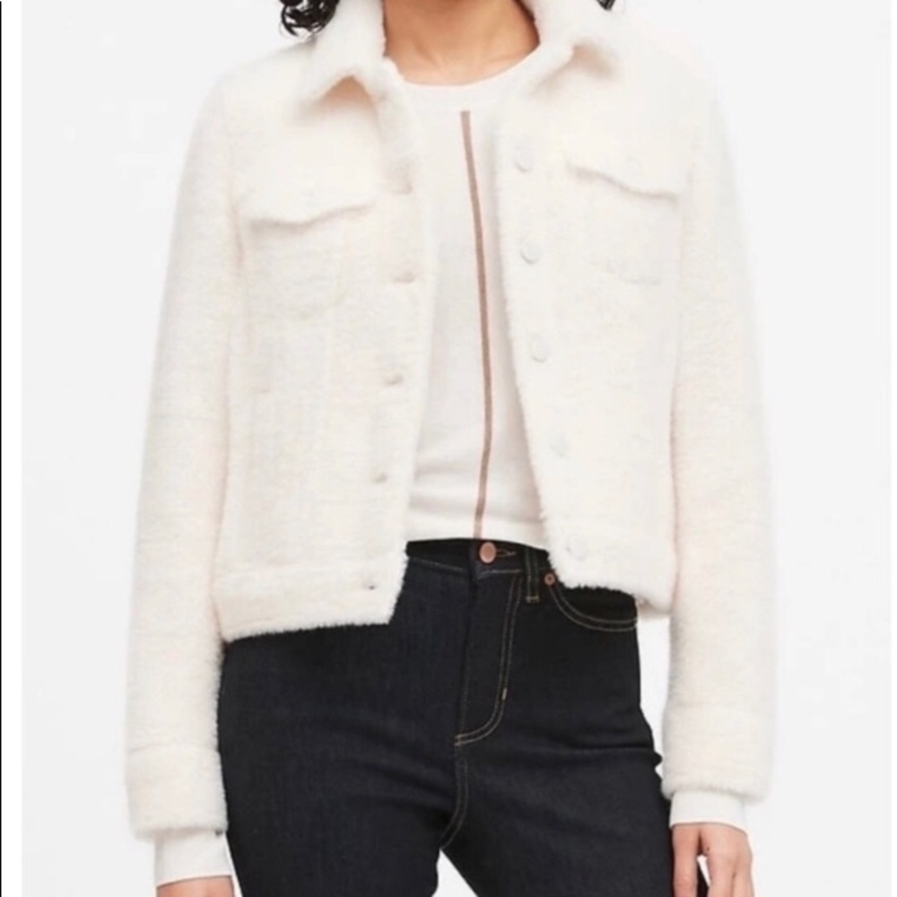Banana Republic Fur Trucker Jacket
